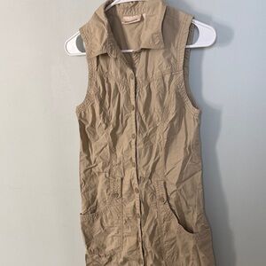 DKNY JEANS Tan/Beige Sleeveless Vest Dress Size Small